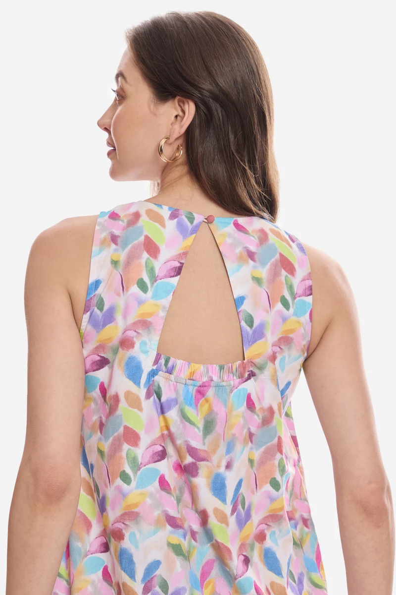 Nurgul|100% Cotton Tent Mini Dress