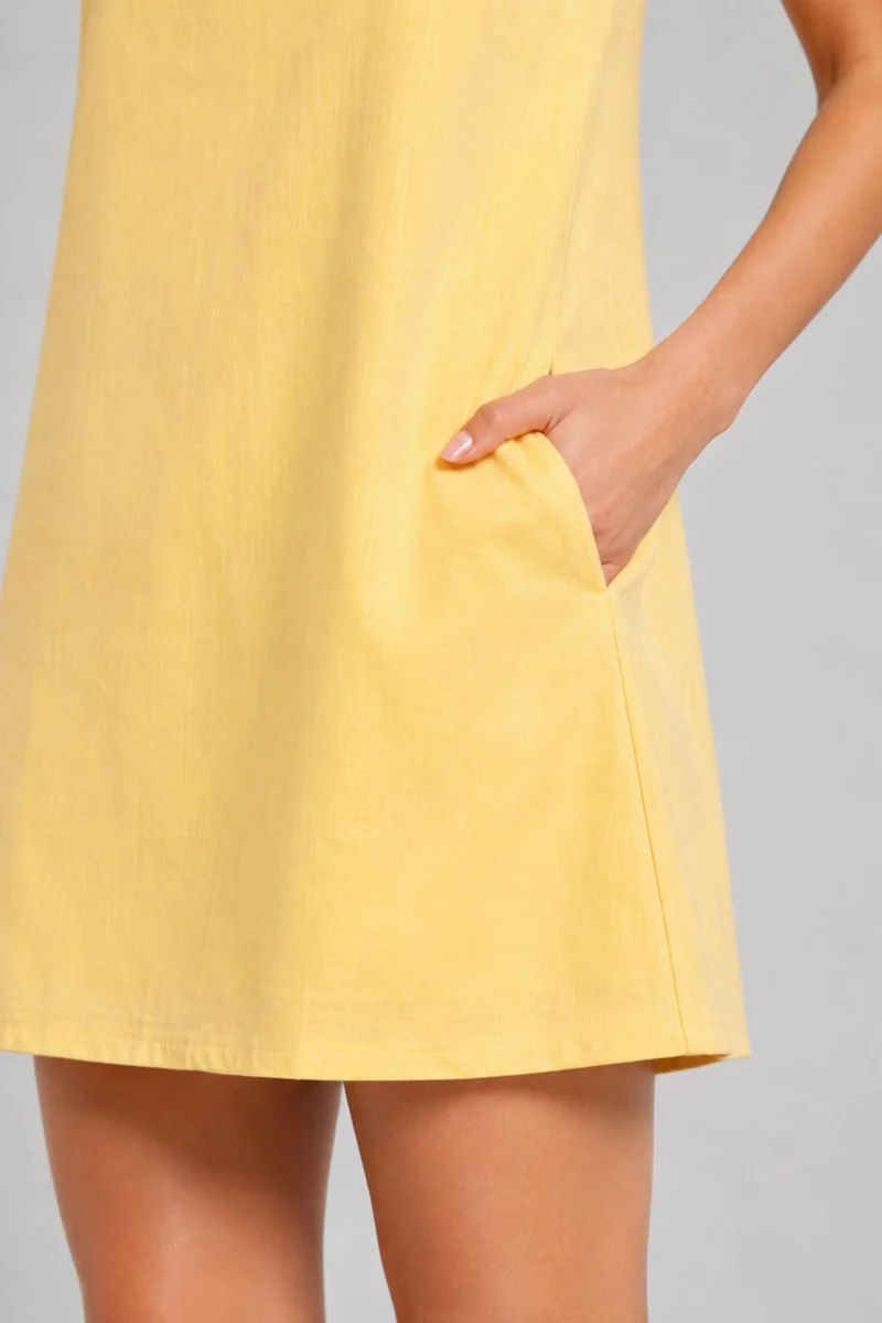 Maebhel|100% Cotton Slub A Line Mini Dress