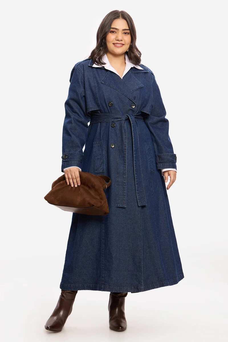 Julian|100% Cotton Denim Trench Coat