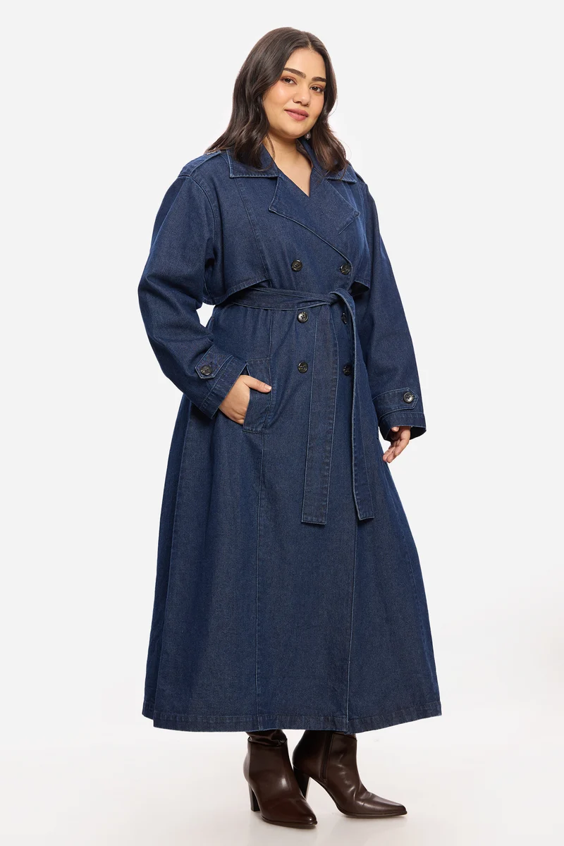 Julian|100% Cotton Denim Trench Coat