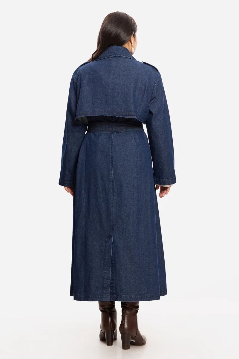 Julian|100% Cotton Denim Trench Coat