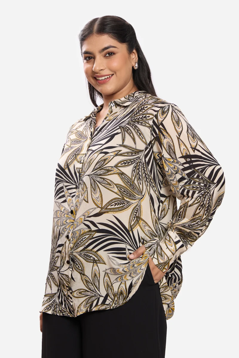 Izabela|100% Viscose Georgette Satin Shirt