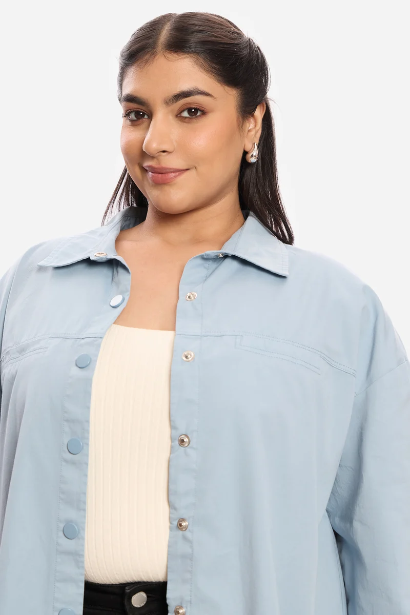 Joanna|100% Cotton Washed Utility Shirt
