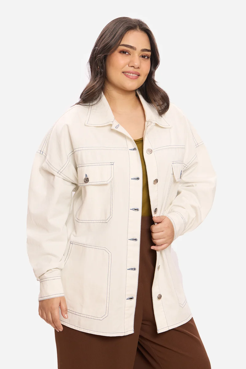 Magdie|100% Cotton Denim Jacket