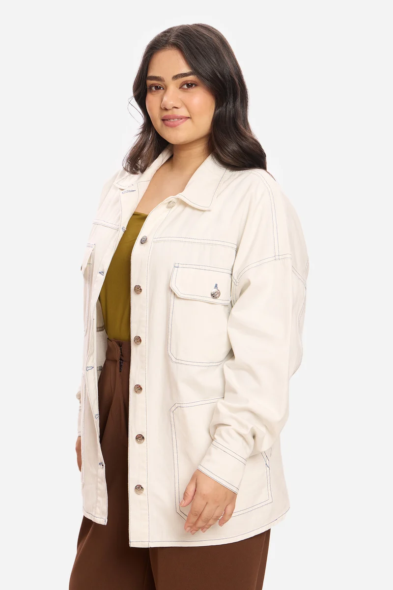 Magdie|100% Cotton Denim Jacket