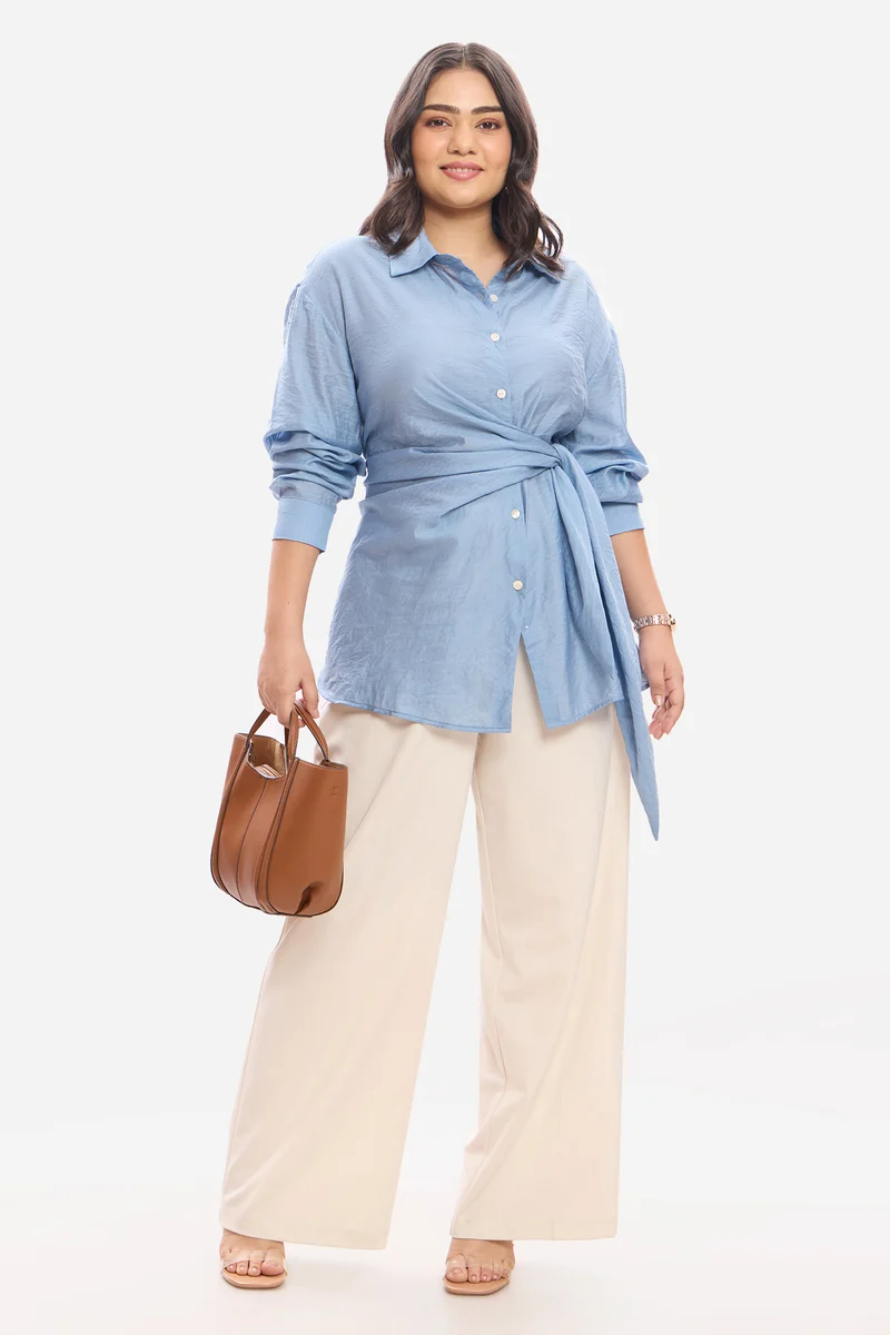 Klaudia|Viscose Tie-Up Wrap Shirt