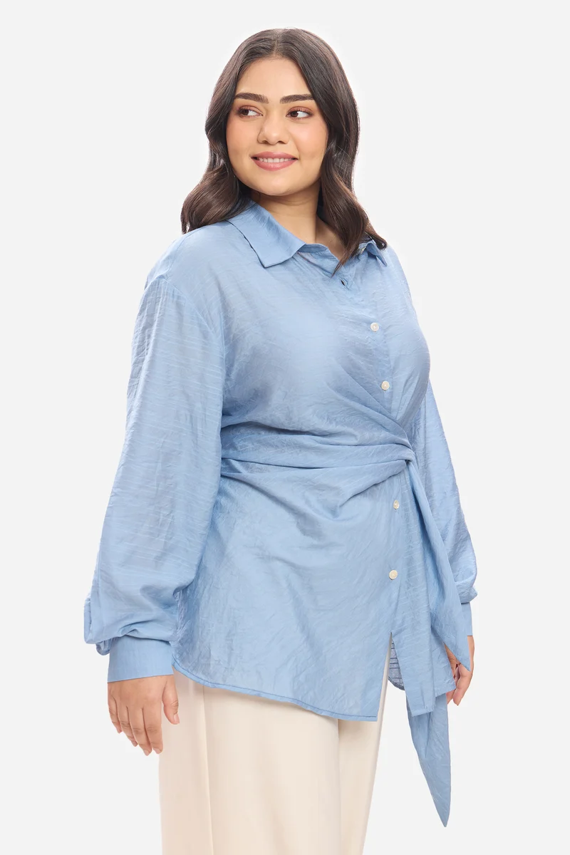 Klaudia|Viscose Tie-Up Wrap Shirt