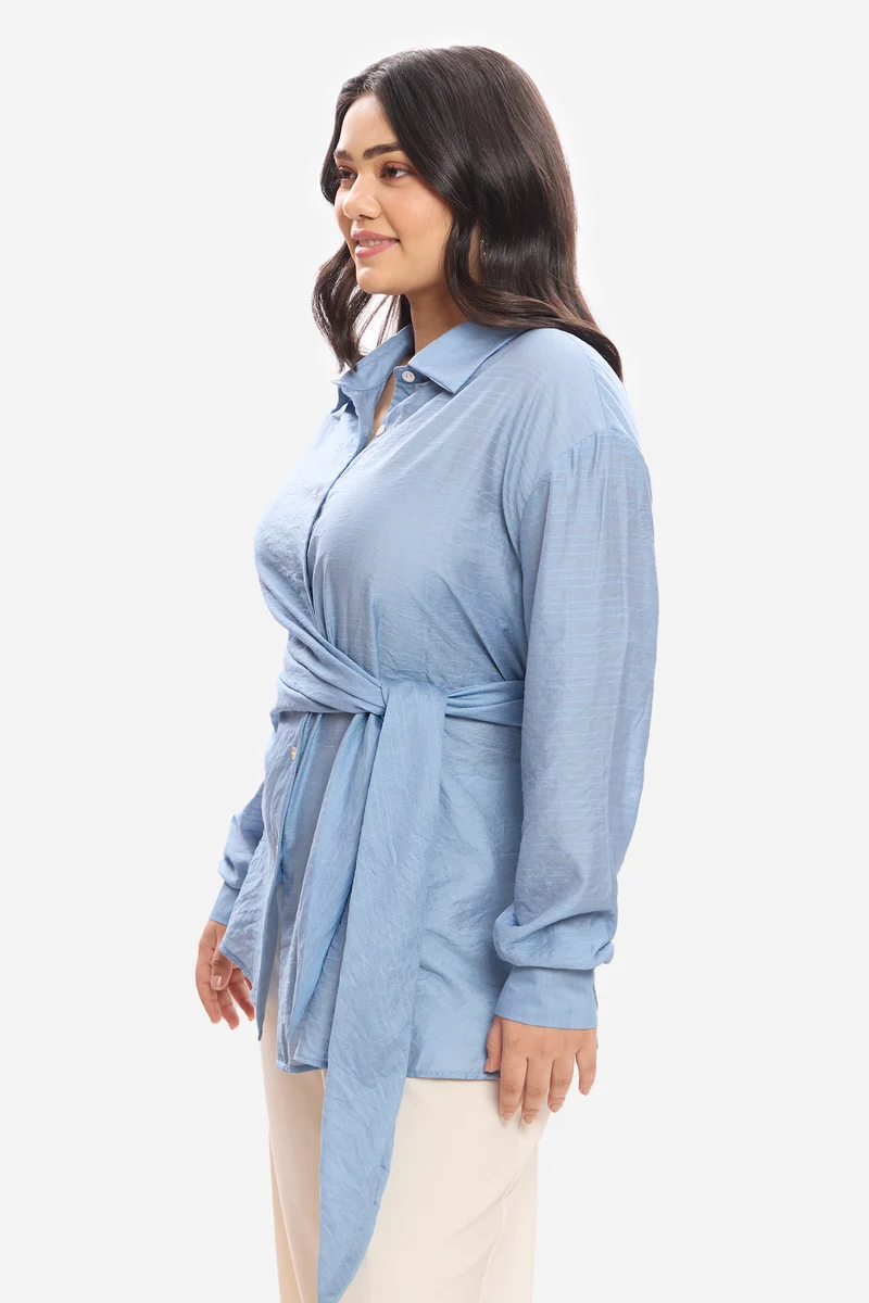 Klaudia|Viscose Tie-Up Wrap Shirt