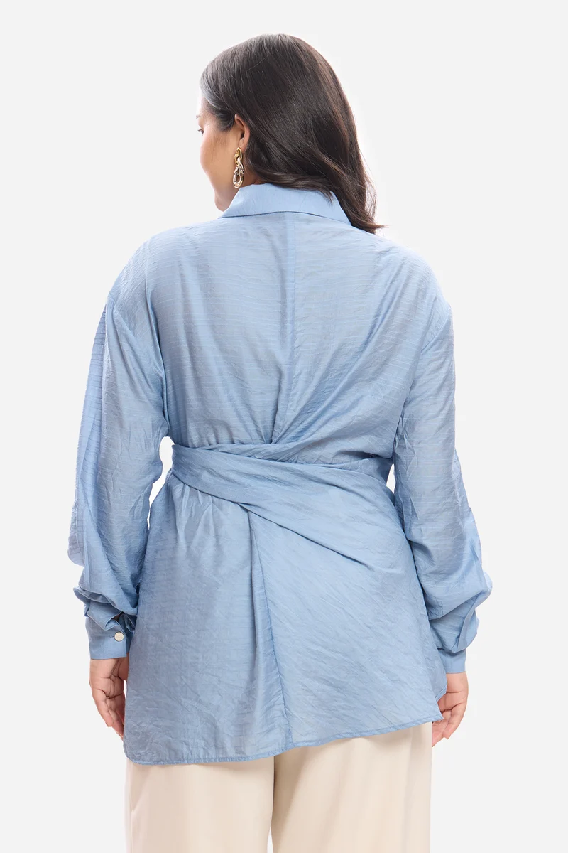 Klaudia|Viscose Tie-Up Wrap Shirt