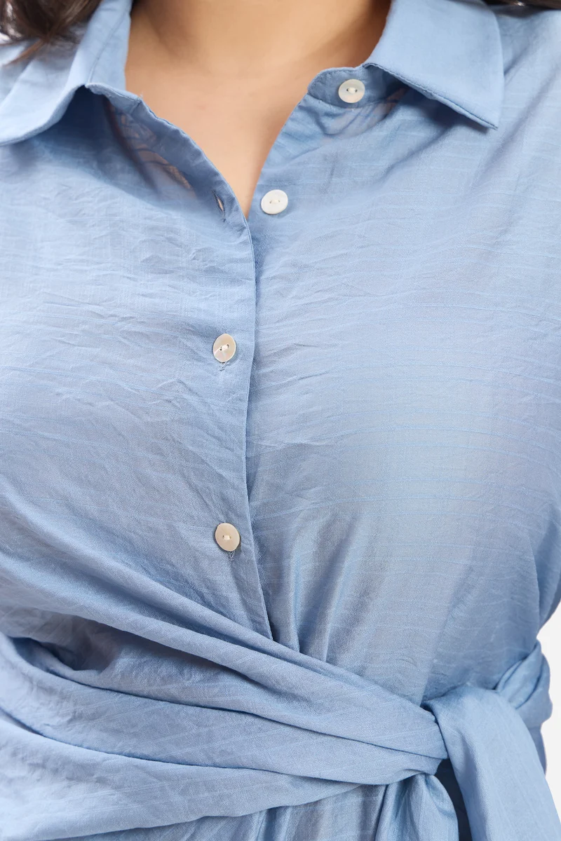 Klaudia|Viscose Tie-Up Wrap Shirt