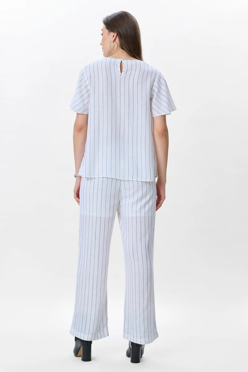 Kori| Linen Striped Bell Sleeve Co-Ord