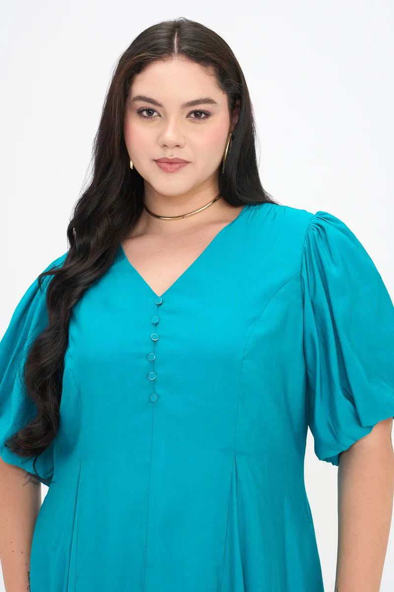 Malathi|100% Viscose Fit And Flare Midi Dress
