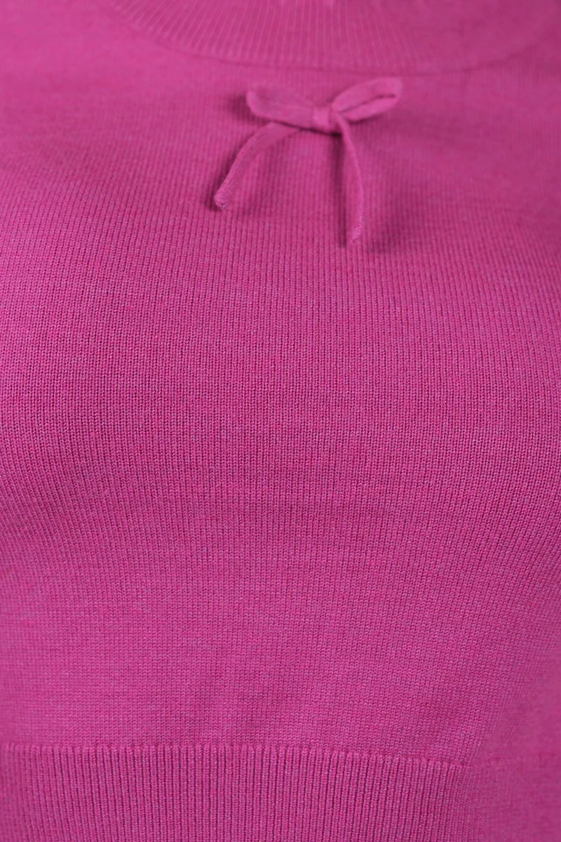 Fili|Viscose Scallop Hem Crop Knit Top