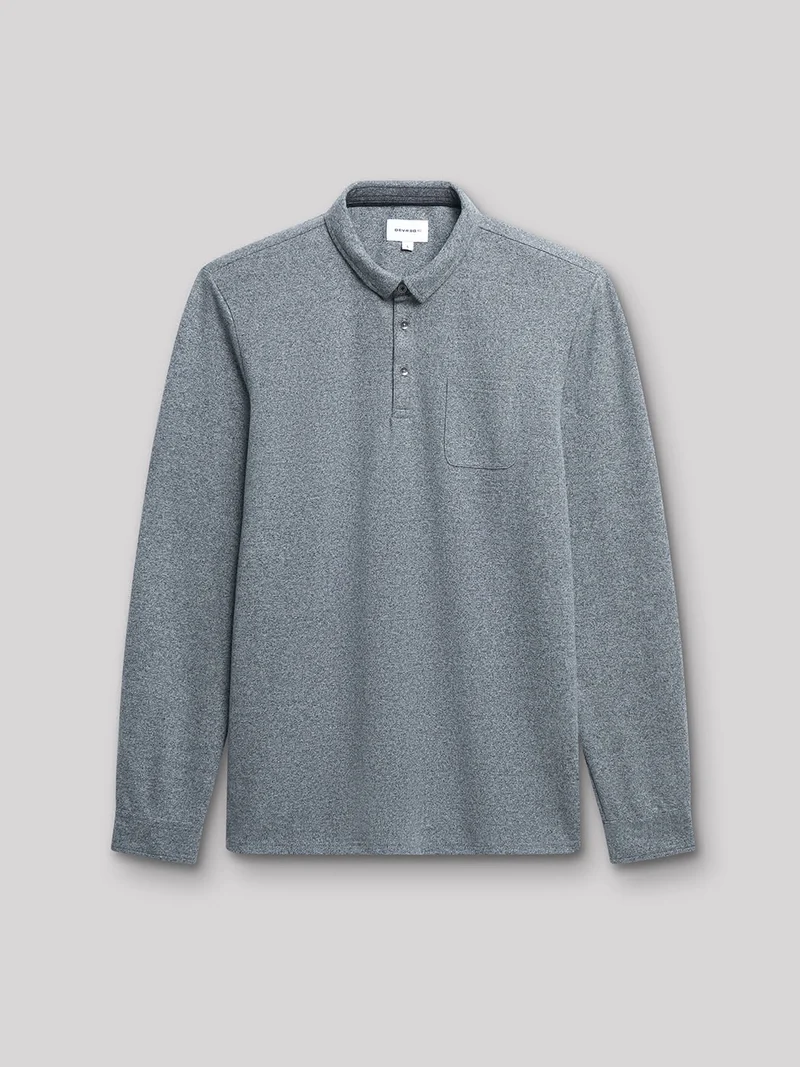 Polo à manches longues faux-uni