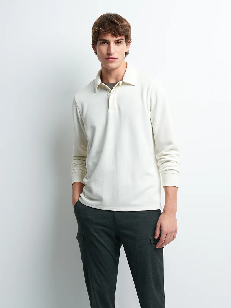 Sweat col plat uni