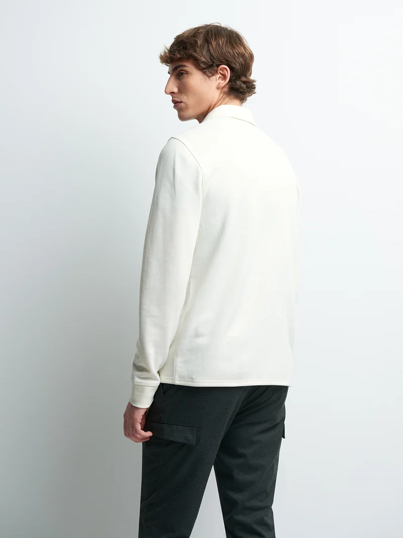 Sweat col plat uni