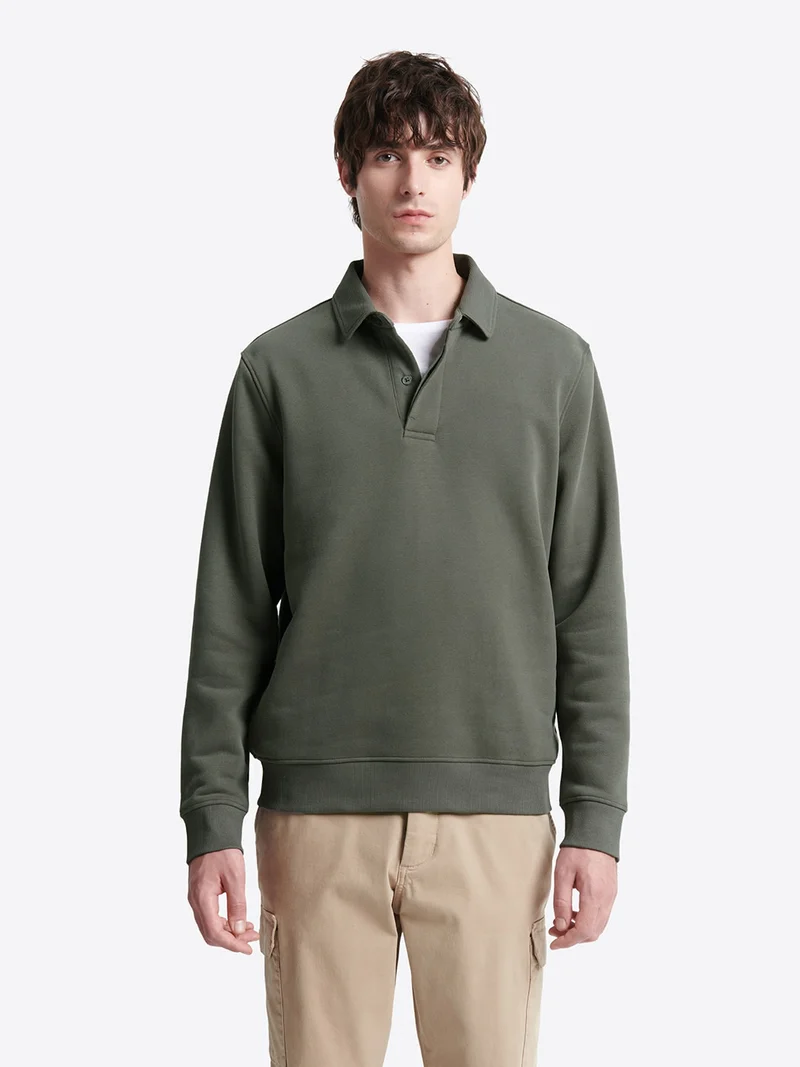 Polo manches longues en coton