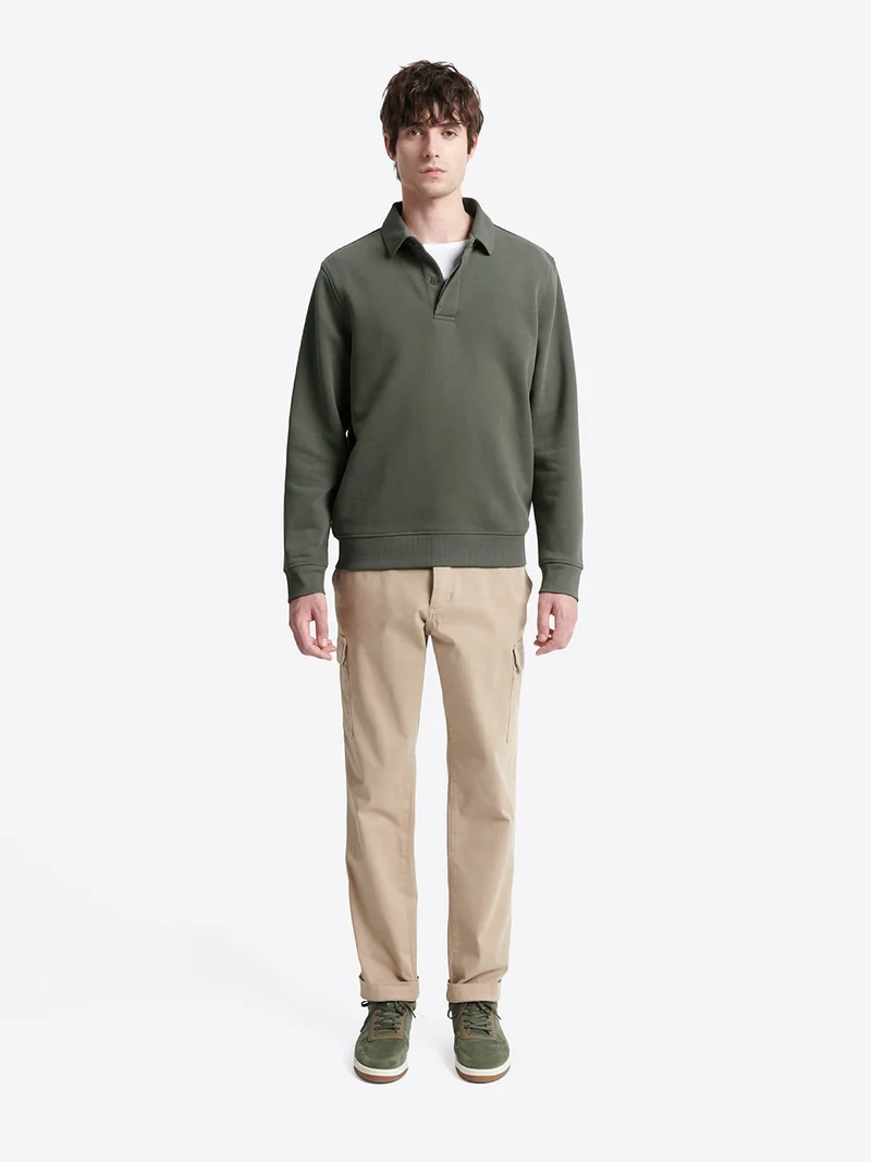 Polo manches longues en coton