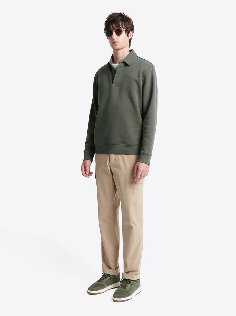 Polo manches longues en coton