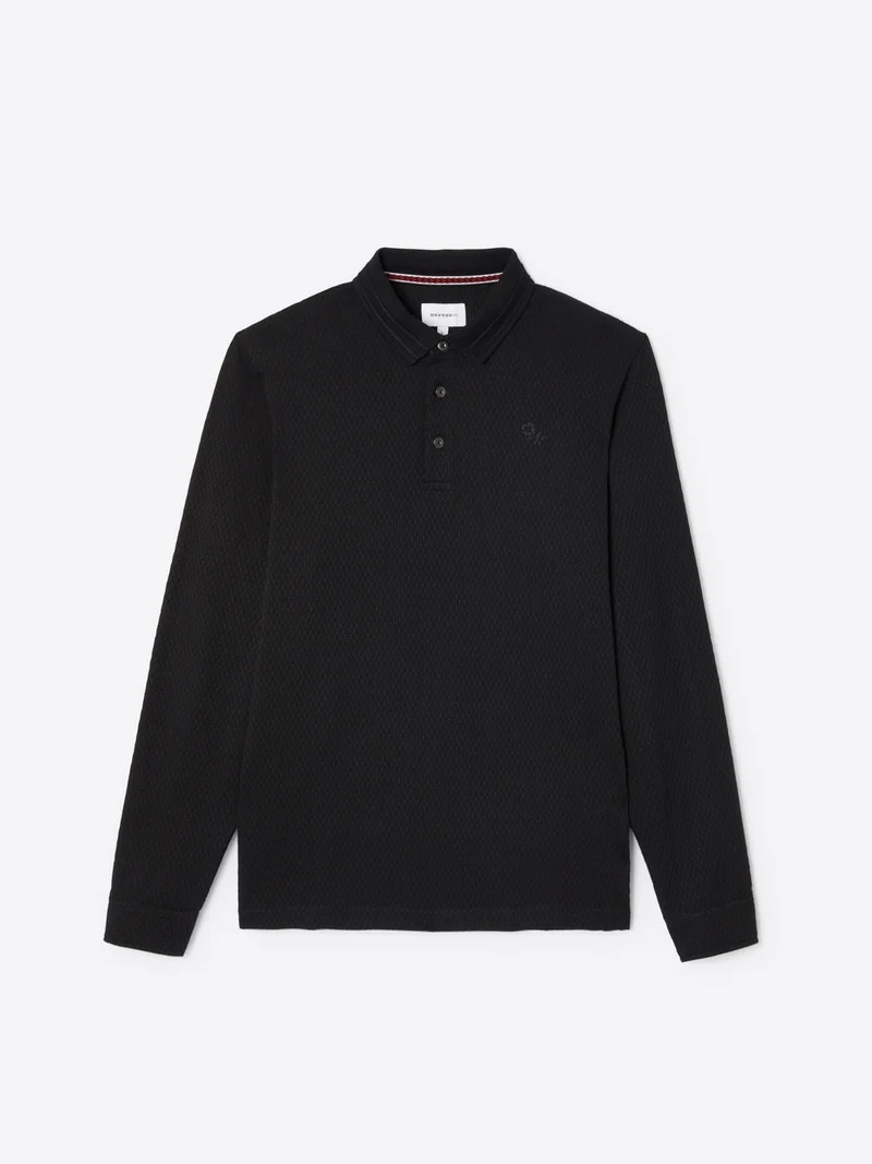 Polo manches longues en jacquard