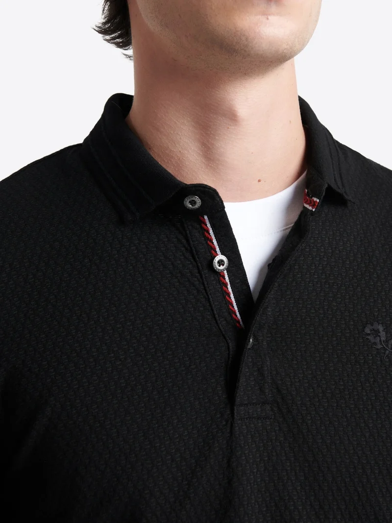 Polo manches longues en jacquard