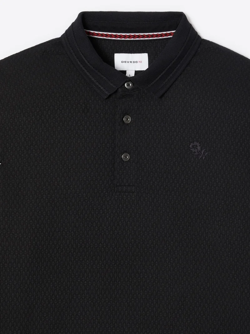 Polo manches longues en jacquard