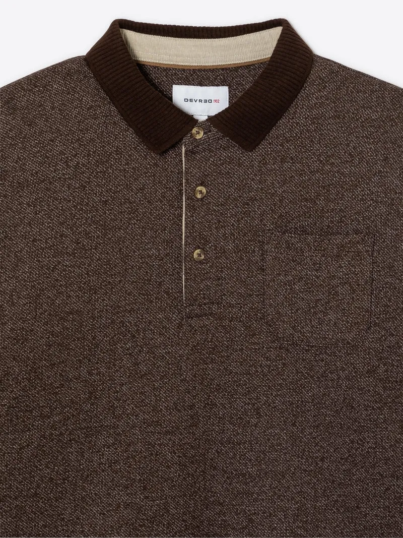 Polo manches longues chiné