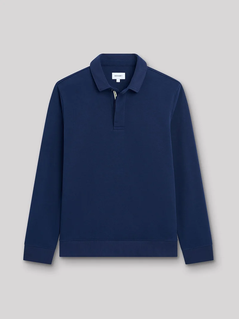 Polo manches longues en coton