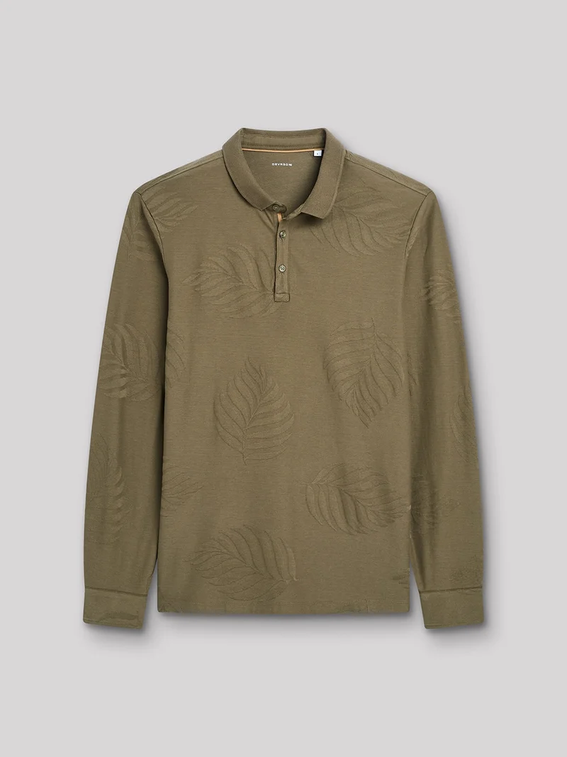 Polo manches longues en coton à motif