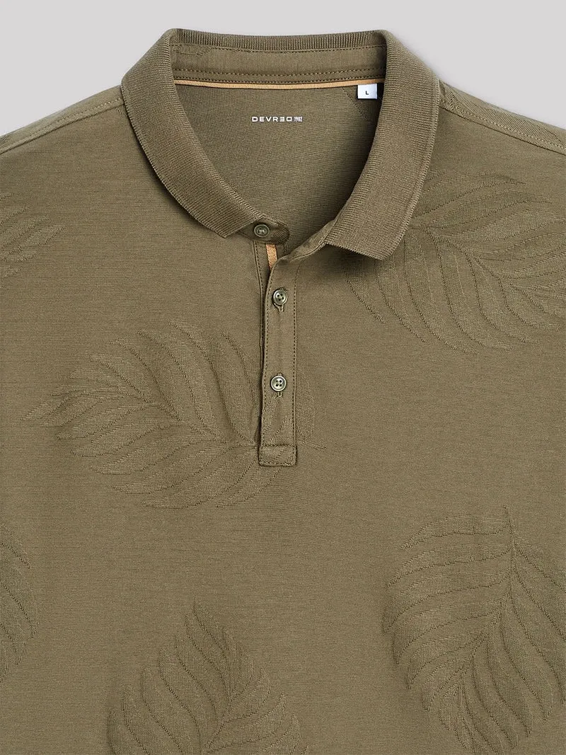Polo manches longues en coton à motif