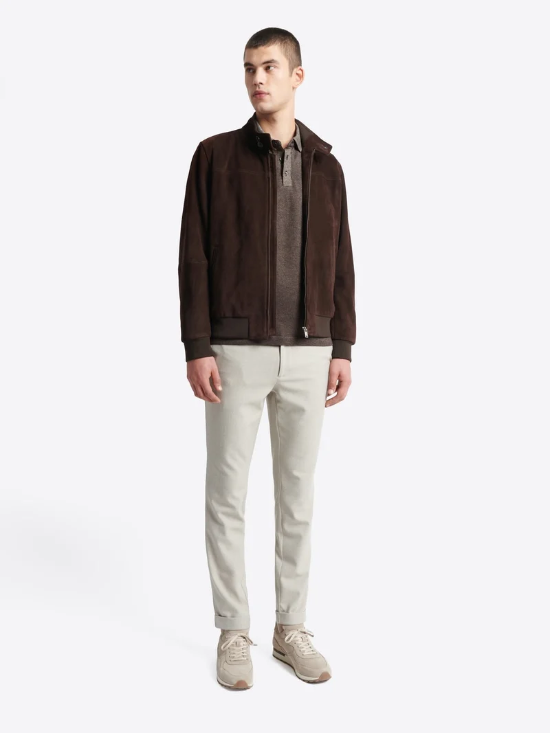 Polo manches longues chiné en coton