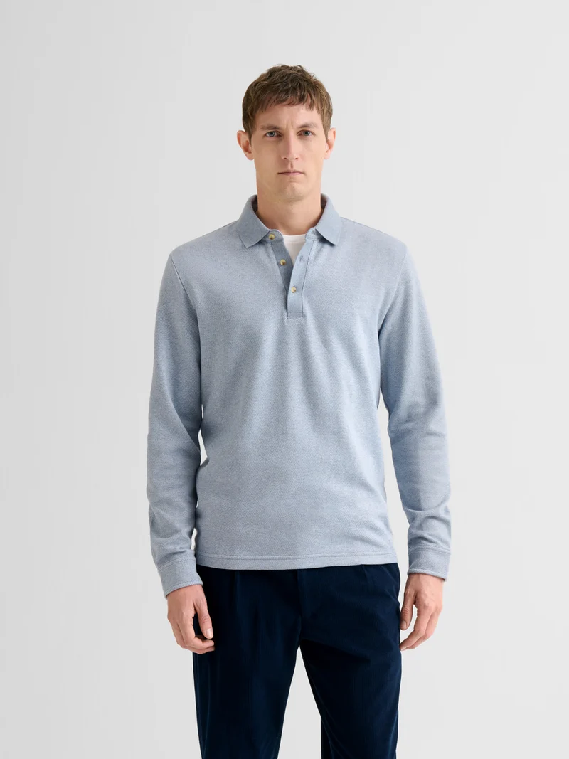 Polo boutonné chiné