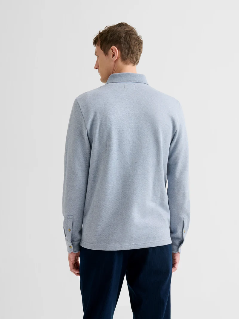 Polo boutonné chiné