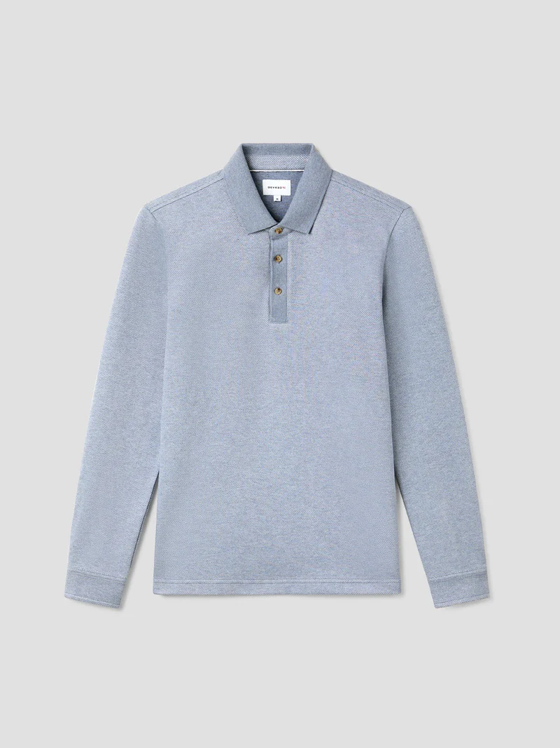 Polo boutonné chiné