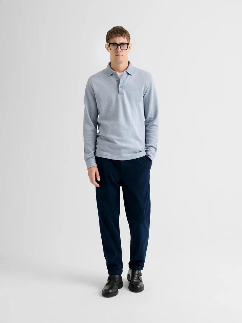 Polo boutonné chiné