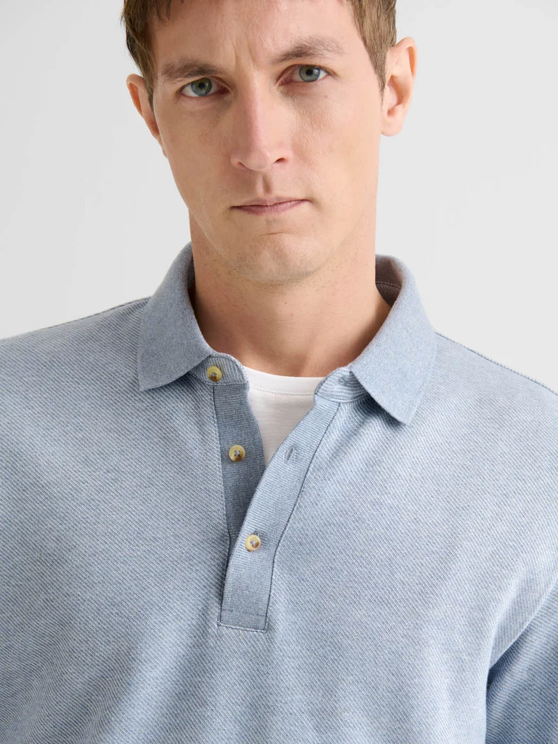 Polo boutonné chiné