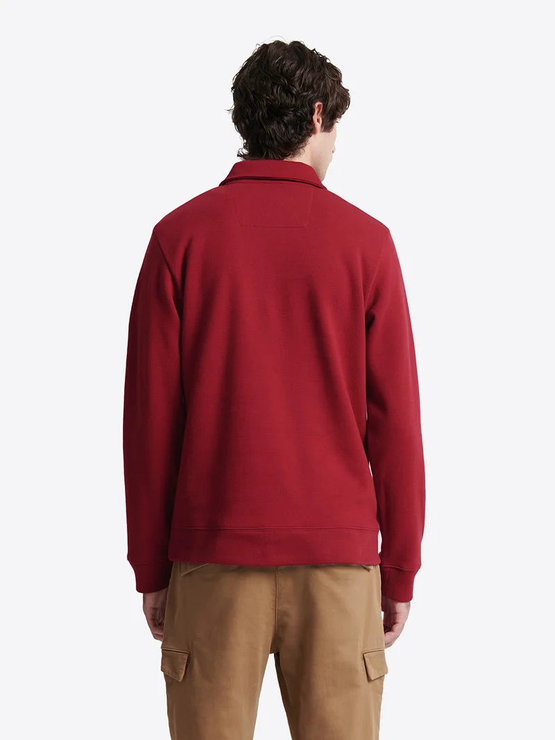 Polo manches longues regular col zippé