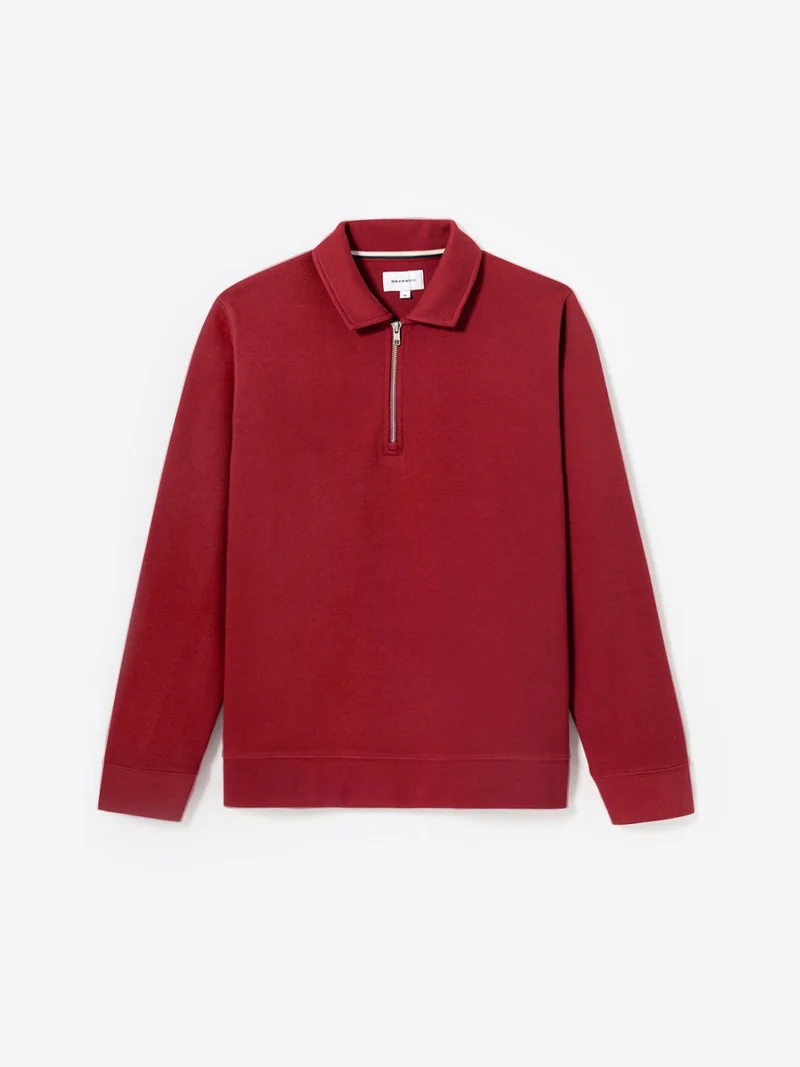 Polo manches longues regular col zippé