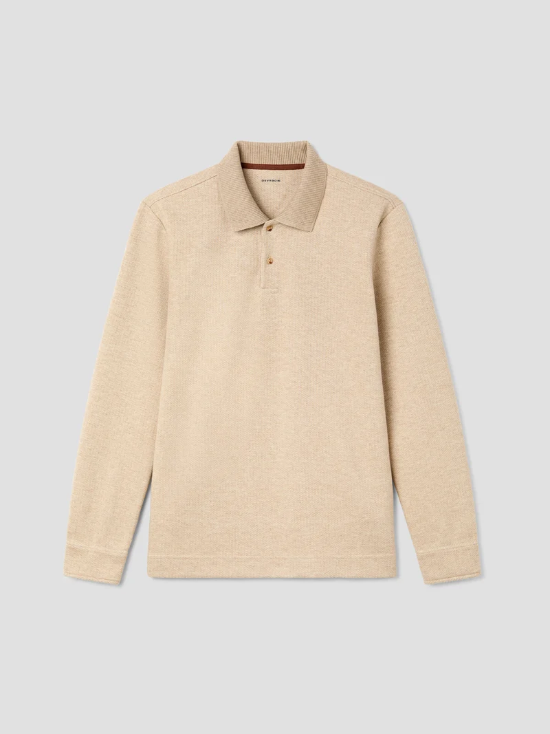 Polo boutonné en jacquard