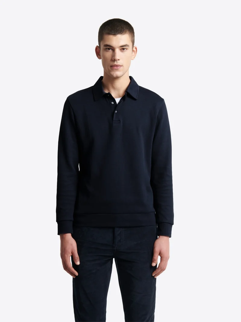 Polo manches longues en coton