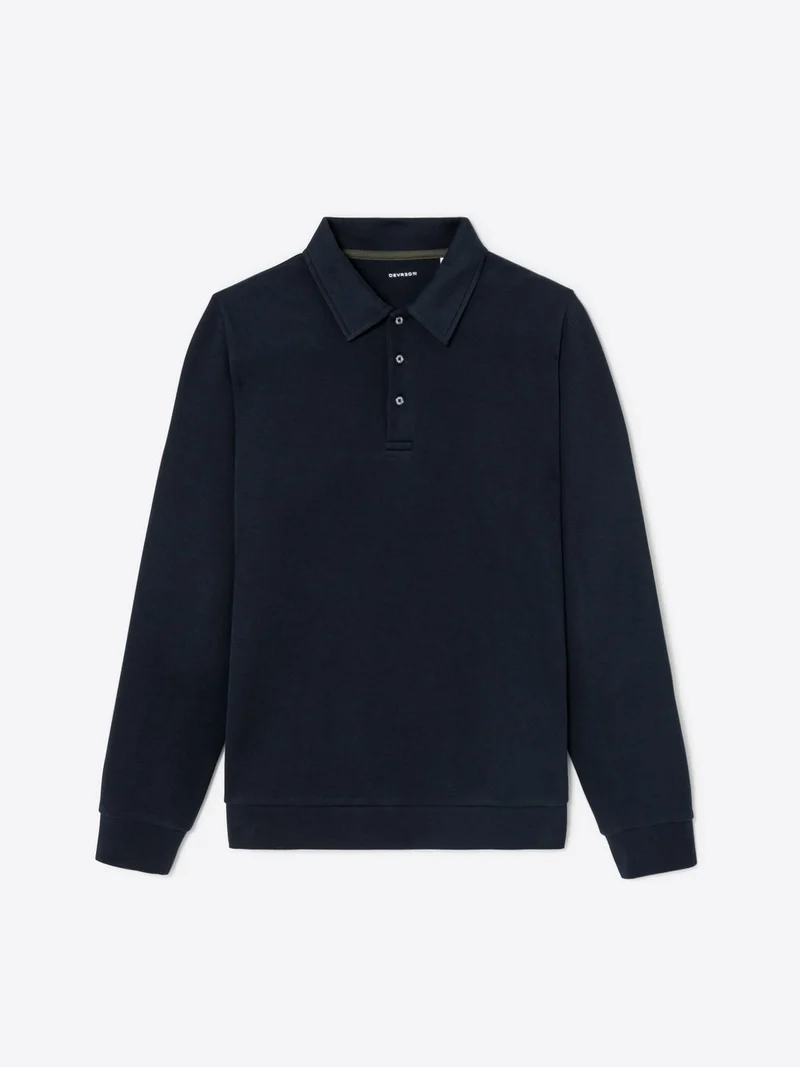 Polo manches longues en coton