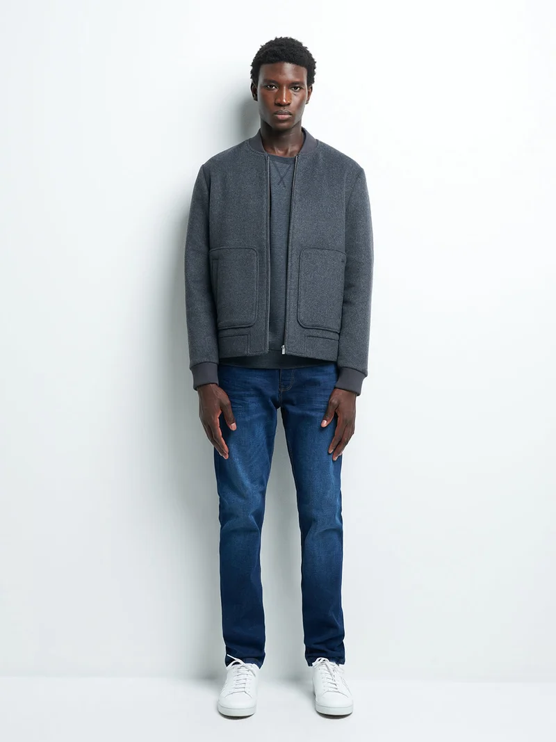 Sweat col rond molleton chiné