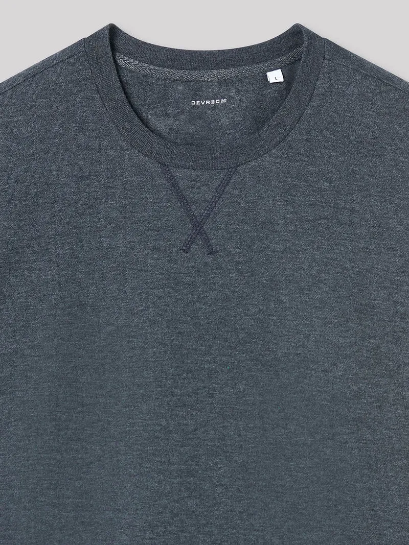 Sweat col rond molleton chiné