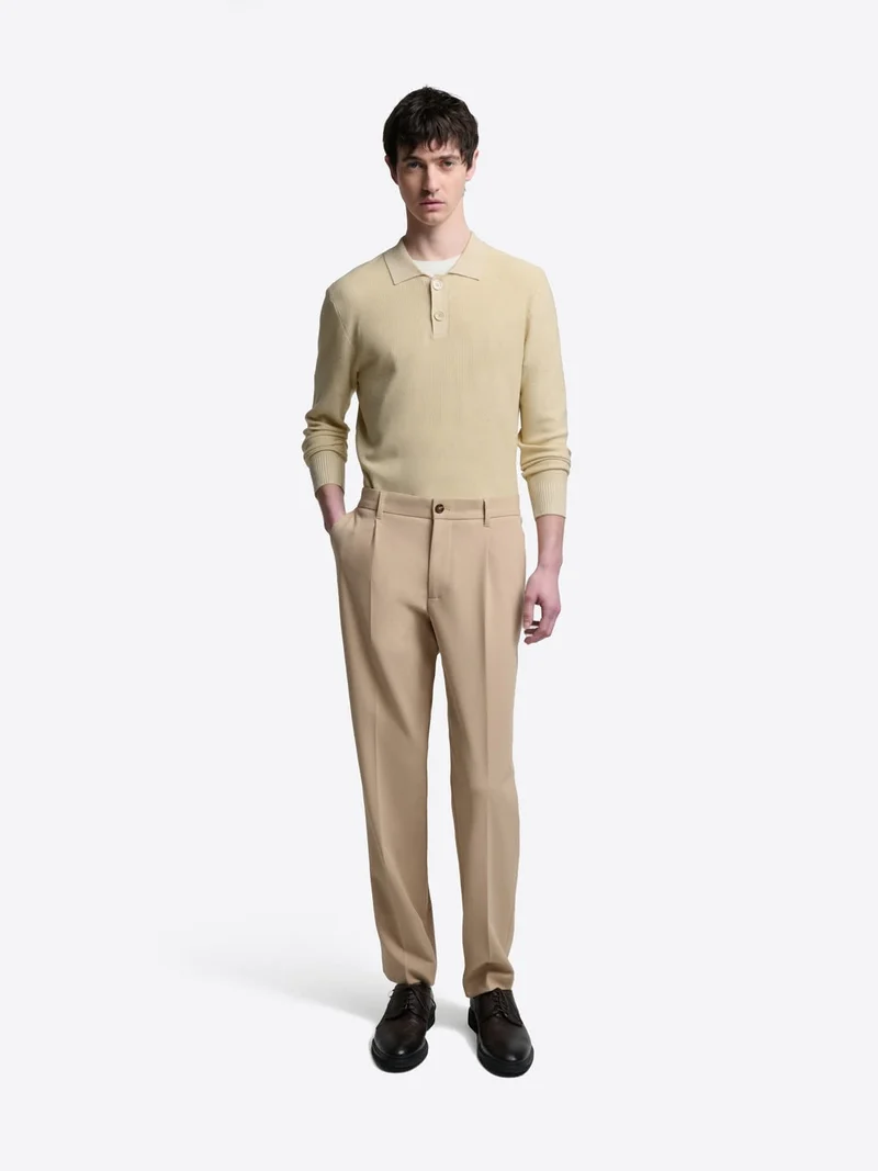 Pull polo col boutonné viscose certifiée