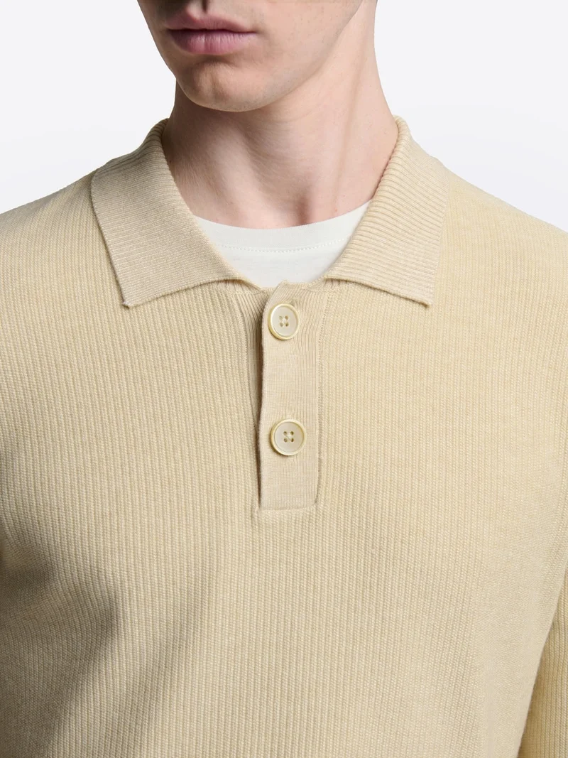 Pull polo col boutonné viscose certifiée