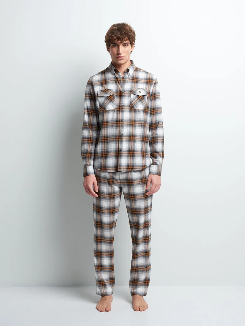 Pantalon de pyjama long à carreaux