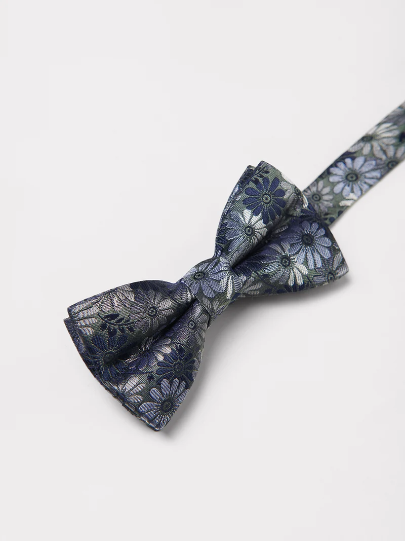 Nœud papillon 100% soie fleuri