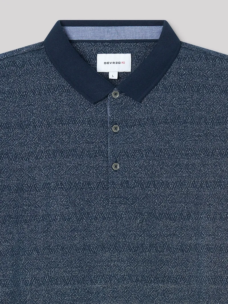 Polo à manches longues jacquard bicolore