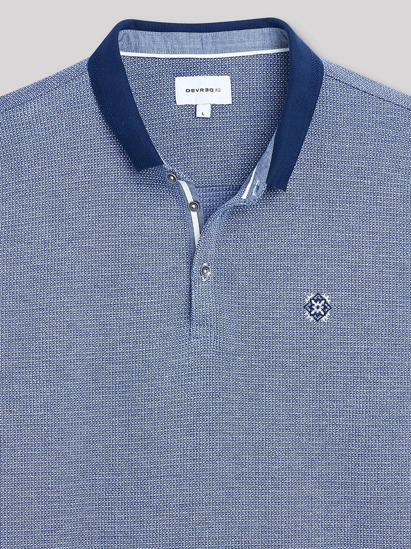 Polo manches longues en coton brodé