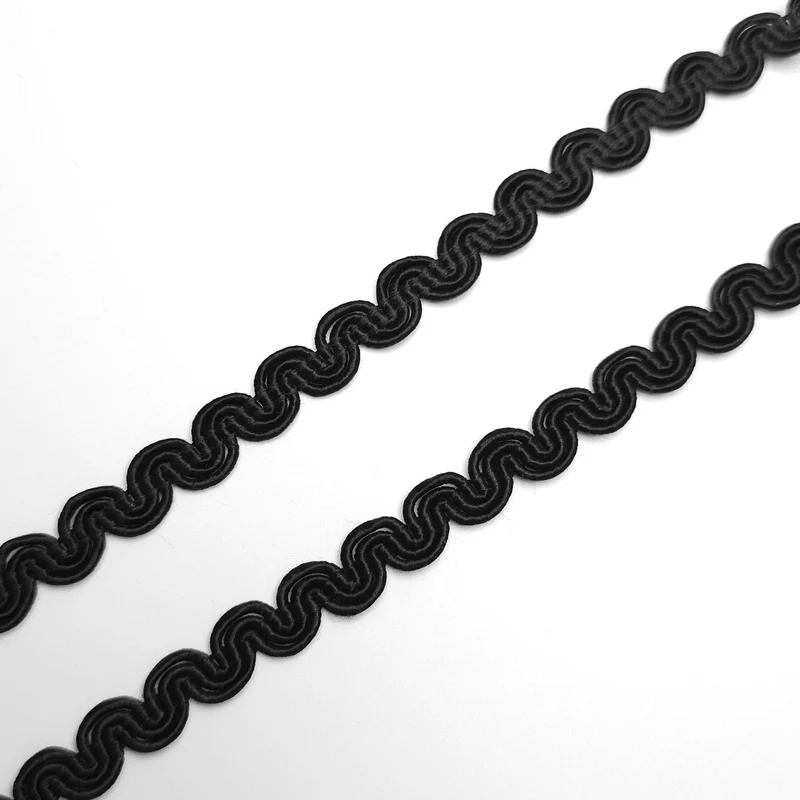 Galon tressé texturé à motif ondulé – 9 mm | Finition décorative style ameublement